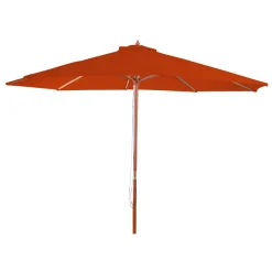 Mendler Sonnenschirm Lissabon, Gartenschirm Marktschirm, Ø 3,5m Polyester/Holz 7kg Terracotta