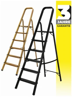 Craftfull Stehleiter CF-133A - Aluminium Haushaltsleiter - Gummierte Standfüße - Klappleiter - Mehrzweckleiter - 6 Stufen (Black Edition)