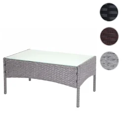 Mendler Poly-Rattan Gartentisch Halden, Beistelltisch Tisch Mit Glasplatte Grau -Garten- & Gewächshäuser Geschäft fb9cd271a5a36cfdfc15f1dd72e065a6