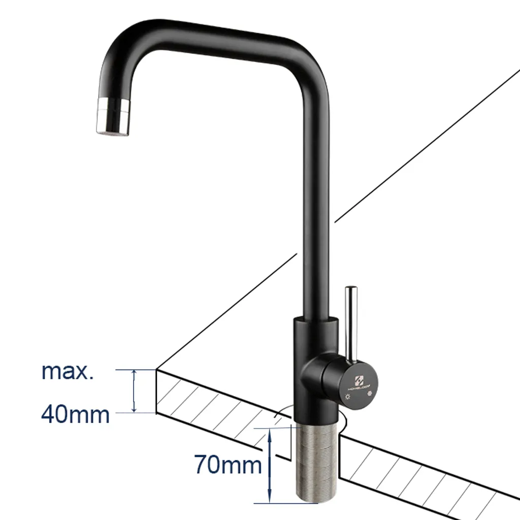 Homelody Küchenarmatur Schwarz Wasserhahn Küche 2 Strahlarten Spültischarmatur 360° Drehbar Einhebelmischer Hochdruck Spülbecken Armatur Mischbatterie Für Küchen, Schwarz 8 Homelody Küchenarmatur Schwarz Wasserhahn Küche 2 Strahlarten Spültischarmatur 360° Drehbar Einhebelmischer Hochdruck Spülbecken Armatur Mischbatterie Für Küchen, Schwarz – Bild 8