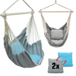 Amanka Balkon Hängesessel Mit 2 Kissen Zum Wenden - Outdoor Hängeschaukel Für Garten