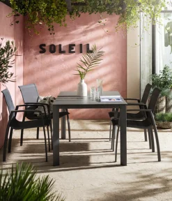 Dehner Gartentisch Nancy, Mit Antihaft-Beschichtung, 160 X 75 X 90 Cm, Aluminium/Glas, Grau -Garten- & Gewächshäuser Geschäft fbf257bf56bab55d67587203760beaba