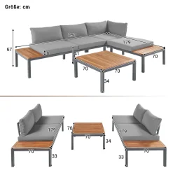Merax Gartenmöbelset 4-teilig Loungeset Loungegruppe Aus Akazienholz Und Stahlrahmen, Balkonmöbel Set Mit Tisch Und Kissen, 250*172*67cm 11 Merax Gartenmöbelset 4-teilig Loungeset Loungegruppe Aus Akazienholz Und Stahlrahmen, Balkonmöbel Set Mit Tisch Und Kissen, 250*172*67cm -Garten- & Gewächshäuser Geschäft fbfd1462bd0de6f14652f014209ebaf6