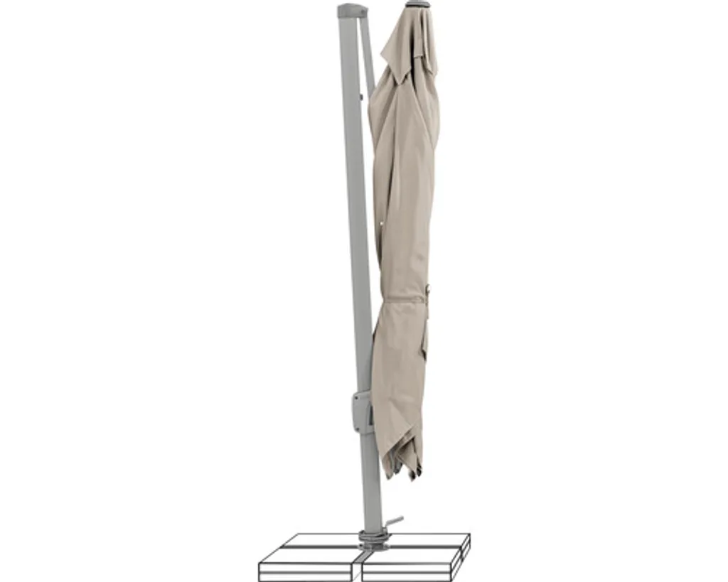 Suncomfort By Glatz Suncomfort Sonnenschirm Sunflex 300 X 300 Cm 8-tlg. Off-grey 2 Suncomfort By Glatz Suncomfort Sonnenschirm Sunflex 300 X 300 Cm 8-tlg. Off-grey – Bild 2