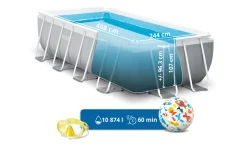Intex Prism Frame Swimming Pool 488x244x107 Cm Rechteck Stahlwand Leiter & Pumpe 26792 Komplett-Set Mit Extra-Zubehör Wie: Strandball Und Luftmatratze -Garten- & Gewächshäuser Geschäft fc00819a25b1e07eeb91bca48df8e694