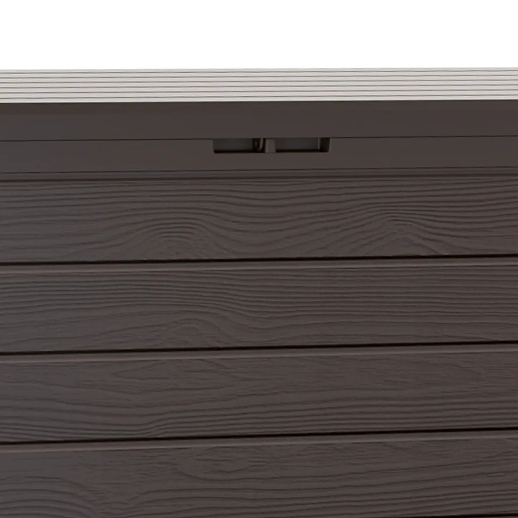 Deuba Auflagenbox Holzoptik 120x46x57cm Kissenbox Gartenbox Garten Truhe Braun, Farbe:braun 4 Deuba Auflagenbox Holzoptik 120x46x57cm Kissenbox Gartenbox Garten Truhe Braun, Farbe:braun – Bild 4