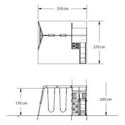 Backyard Discovery Spielturm Aurora Aus Holz | XXL Spielhaus Für Kinder Mit Rutsche, Schaukeln Und Kletterleiter | Stelzenhaus Für Den Garten -Garten- & Gewächshäuser Geschäft fc35bbc1fddb0b5991f3656bddafb619