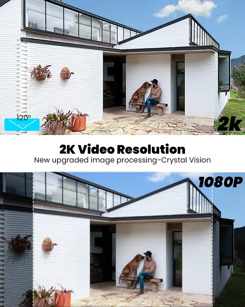 IeGeek 2K Solar Überwachungskamera Aussen Mit 32G SD-Karte, 355°/120° PTZ Wlan Kamera Outdoor Mit Farbnachtsicht, Personen/Autoerkennung, PIR Bewegungsmelder, 2-Wege-Audio, Arbeit Mit Alexa 4 IeGeek 2K Solar Überwachungskamera Aussen Mit 32G SD-Karte, 355°/120° PTZ Wlan Kamera Outdoor Mit Farbnachtsicht, Personen/Autoerkennung, PIR Bewegungsmelder, 2-Wege-Audio, Arbeit Mit Alexa – Bild 4