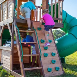 Backyard Discovery Cedar Cove Spielturm Aus Holz | XXL Spielhaus Für Kinder Mit Rutsche, Schaukel, Kletterwand & Aussichtsplattform | Stelzenhaus Für Den Garten -Garten- & Gewächshäuser Geschäft fc6727707189f42a960730fb7ac3d418