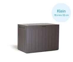 MediaShop Auflagenbox - Aufbewahrungsbox – Holz-Optik - Gartenbox Aus UV-beständigen Material – Innen- Und Außenbereich – 78x44x55cm – Box – Truhe Mit Deckel Für Kissen, Auflagen, Decken, Etc. -Garten- & Gewächshäuser Geschäft fc6941536115d014298090032f115427
