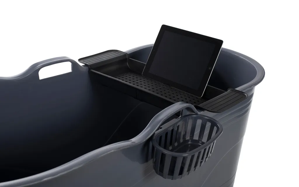 Purelines HelloBath® Mobile Badewanne Für Erwachsene XL, Ideal Für Das Kleines Badezimmer, 125 * 52 * 63cm, Stylisch Und Stimmungsvoll (Grau) - Mit Badewannenbrett Und Wasserhahn 9 Purelines HelloBath® Mobile Badewanne Für Erwachsene XL, Ideal Für Das Kleines Badezimmer, 125 * 52 * 63cm, Stylisch Und Stimmungsvoll (Grau) - Mit Badewannenbrett Und Wasserhahn – Bild 9