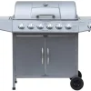 El Fuego Gasgrill / Grillwagen Dayton 6+1 Silber Grillfläche 69x35cm