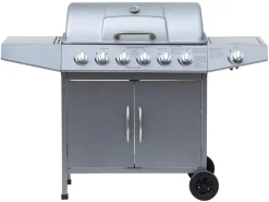 El Fuego Gasgrill / Grillwagen Dayton 6+1 Silber Grillfläche 69x35cm