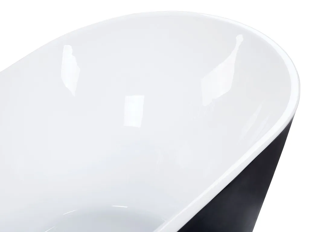 Beliani Freistehende Badewanne Schwarz Sanitäracryl Oval 180 X 78 Cm Modern 5 Beliani Freistehende Badewanne Schwarz Sanitäracryl Oval 180 X 78 Cm Modern – Bild 5