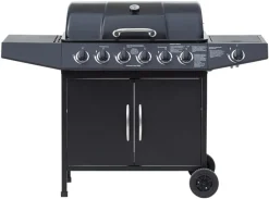 El Fuego Gasgrill / Grillwagen Dayton 6+1 Schwarz Grillfläche 69x35cm