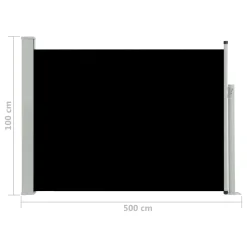 VidaXL Ausziehbare Seitenmarkise 100×500 Cm Schwarz -Garten- & Gewächshäuser Geschäft fd5323a7d8578a1958b626af0e27725e