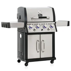 BBQ-Toro Premium Edelstahl Gasgrill 4+1+1 - 4 Brenner Mit Seitenbrenner Und Backburner