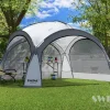 Swing&Harmonie LED Event Pavillon 3,6 X 3,6m DomeShelter Garten Pavillion Inkl. Solarmodul Pavilion Designer Gartenzelt Camping Pavilon Partyzelt Mit Beleuchtung - Anthrazit