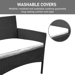 Wolketon Gartenmoebel Set Poly Rattan Balkonmoebel Sitzgruppe Schwarz Langlebig Lounge Set Mit 2-er Sofa, Singlestuehle, Tisch Und Sitzkissen¡ 7 Wolketon Gartenmoebel Set Poly Rattan Balkonmoebel Sitzgruppe Schwarz Langlebig Lounge Set Mit 2-er Sofa, Singlestuehle, Tisch Und Sitzkissen¡ -Garten- & Gewächshäuser Geschäft fdcb81e56cc41725188783455a9f7d25 1