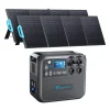 BLUETTI Solarspeicher AC200MAX Mit 2 PV200 200W Solarpanel, 2048Wh Powerstation Mit 4 2200W AC Ausgängen, LiFePO4 Akkupack Erweiterbar Auf 8192Wh Für Den Hausgebrauch, Notfall, Reise