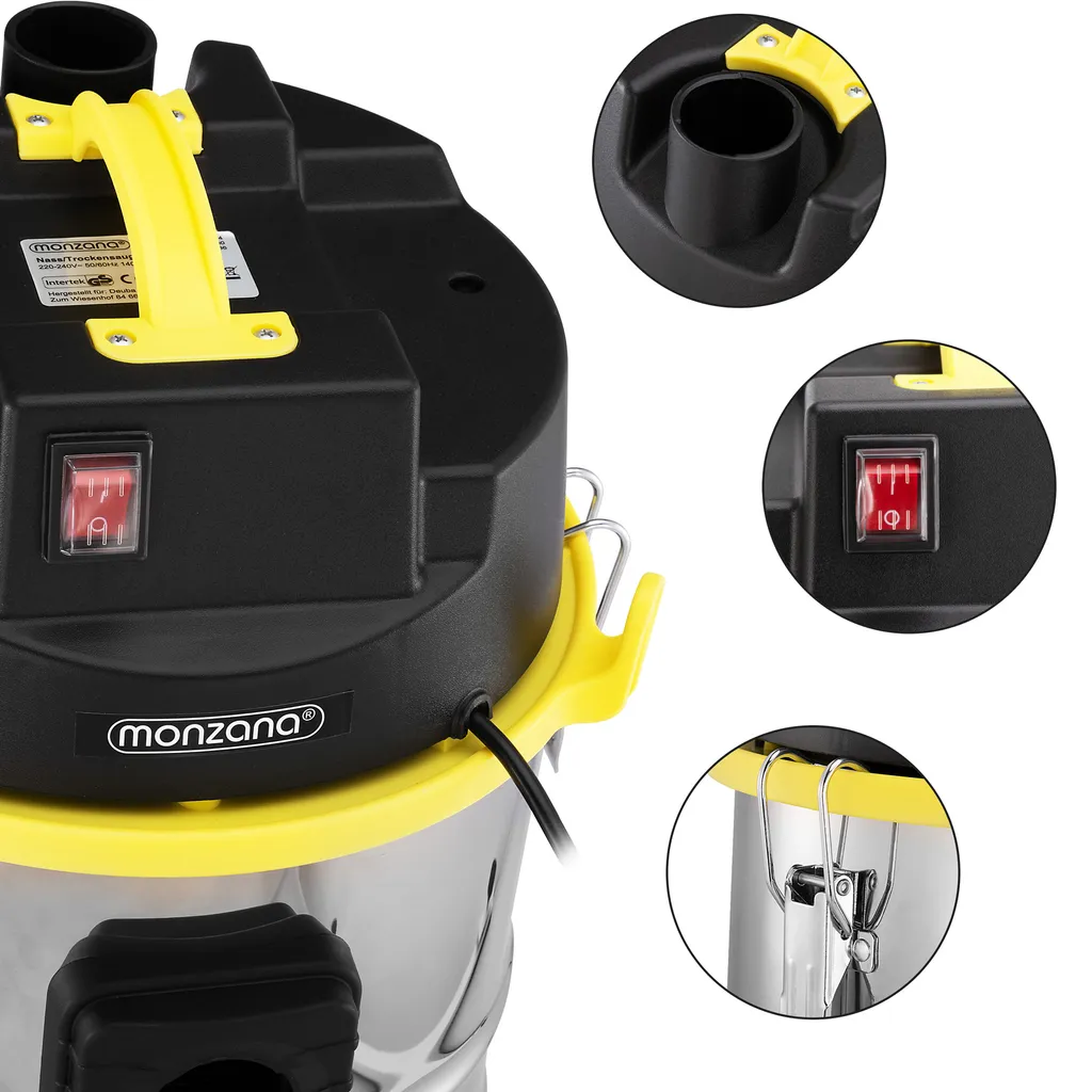 Monzana Nass Trockensauger 30L Blasfunktion 21kPa 1800W Starke Saugleistung HEPA Filter 5m Kabel Haushalt Staubsauger Mehrzwecksauger Edelstahl 6 Monzana Nass Trockensauger 30L Blasfunktion 21kPa 1800W Starke Saugleistung HEPA Filter 5m Kabel Haushalt Staubsauger Mehrzwecksauger Edelstahl – Bild 6