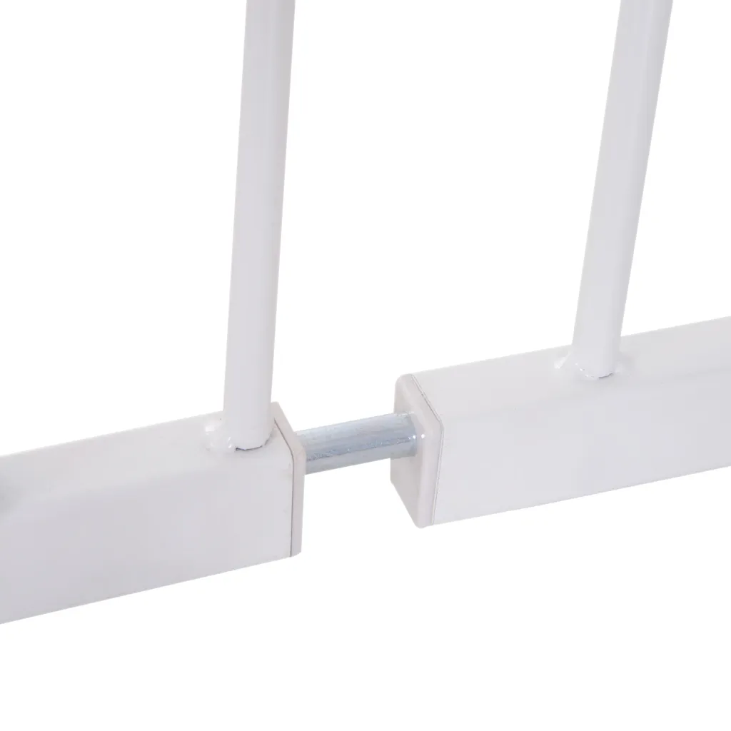 PawHut Türschutzgitter, Treppenschutzgitter, Hunde Absperrgitter, Schutzgitter Für Haustier, Hundegitter, Klemmbefestigung, Metall, Weiß, 72-107 X 76 Cm 8 PawHut Türschutzgitter, Treppenschutzgitter, Hunde Absperrgitter, Schutzgitter Für Haustier, Hundegitter, Klemmbefestigung, Metall, Weiß, 72-107 X 76 Cm – Bild 8