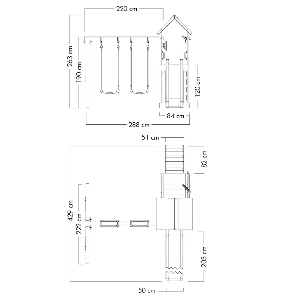WICKEY Spielturm Klettergerüst MultiFlyer Holzdach Mit Schaukel & Rutsche, Kletterturm Mit Holzdach, Sandkasten, Leiter & Spiel-Zubehör - Grün 6 WICKEY Spielturm Klettergerüst MultiFlyer Holzdach Mit Schaukel & Rutsche, Kletterturm Mit Holzdach, Sandkasten, Leiter & Spiel-Zubehör - Grün – Bild 6