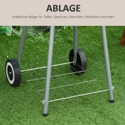 Outsunny Holzkohlegrill Grillwagen Kugelgrill Auf Rollen Ablage Mit Deckel BBQ Metall Rot 46 X 52,5 X 76cm 13 Outsunny Holzkohlegrill Grillwagen Kugelgrill Auf Rollen Ablage Mit Deckel BBQ Metall Rot 46 X 52,5 X 76cm -Garten- & Gewächshäuser Geschäft fe1400475b59834168cd17cf8e1298e6