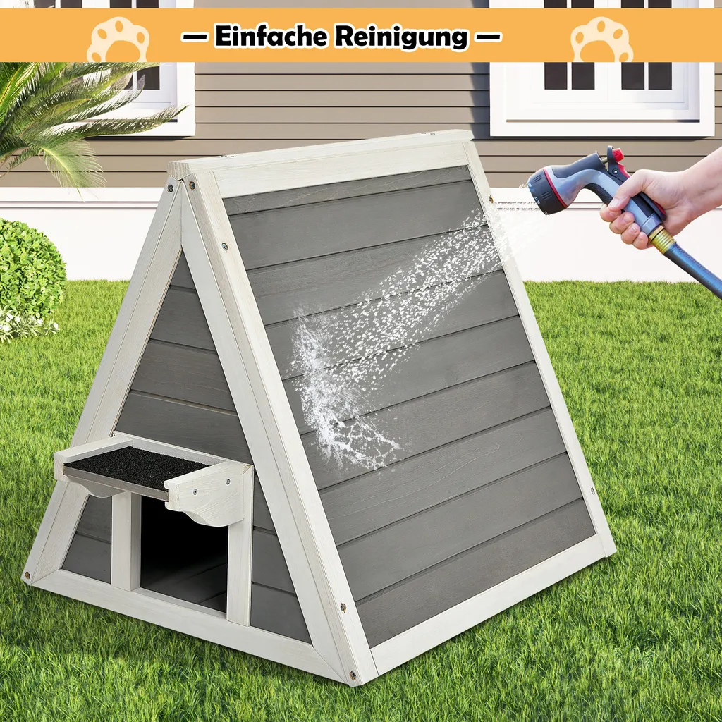 COSTWAY Hölzernes Katzenhaus Bis 20kg, Katzenhütte Holz, Katzenhöhle Outdoor Winterfest, Haustierhütte Wetterfest Für Draußen Und Drinnen 50x55x52cm 3 COSTWAY Hölzernes Katzenhaus Bis 20kg, Katzenhütte Holz, Katzenhöhle Outdoor Winterfest, Haustierhütte Wetterfest Für Draußen Und Drinnen 50x55x52cm – Bild 3