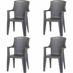 PROGARDEN Eden SET 4x Stapelsessel Anthrazit Kunststoff M73551 -Garten- & Gewächshäuser Geschäft fe8cfa01a12147fdebf897c4d24d48fa
