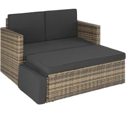 Tectake Rattan Lounge Korfu - Natur