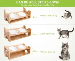 Pecute Futternapf Katze Mit Bambus Halter - Hundenäpfe Futterstation Set Keramiknapf Für Katzen Hunde - Keramik Fressnapf Set -Garten- & Gewächshäuser Geschäft fee525d14cad612156516f2d79a618ea