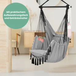 VITA5 Hängesessel Outdoor - Stabiler & Sicherer Hängestuhl - Stylischer Hängesessel Indoor - Leicht Zu Installierender Hängesessel - Bequeme Boho Raumdeko - 225kg Tragkraft - Warmes Grau 14 VITA5 Hängesessel Outdoor - Stabiler & Sicherer Hängestuhl - Stylischer Hängesessel Indoor - Leicht Zu Installierender Hängesessel - Bequeme Boho Raumdeko - 225kg Tragkraft - Warmes Grau -Garten- & Gewächshäuser Geschäft feeeea521bcb32a5675b7c22dafae360