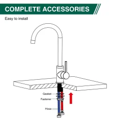Aihom Schwarz Küchenarmatur 360° Drehbar Wasserhahn Küche Spültischarmatur Schwarz Hochdruck Mischbatterie Küche Mit Hohem Auslauf -Garten- & Gewächshäuser Geschäft fefe8f7fcaa3ce5070ab3b5e57617c2e