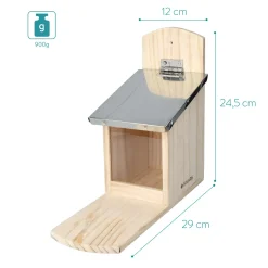 Navaris Eichhörnchen Futterhaus Wetterfest Aus Holz Und Metall - Futterkasten Futterautomat Für Garten Balkon - Futterstation Mit Prellschutz -Garten- & Gewächshäuser Geschäft ff07918cefc7da319e83a5b106bccac0