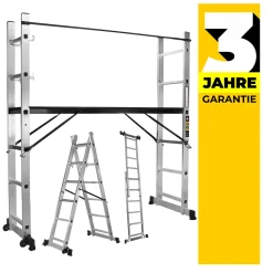Craftfull Aluminium Multigerüst Multifunktionsleiter Gerüst Stehleiter Bockleiter Leiter (1.68 Meter 6 Sprossen)