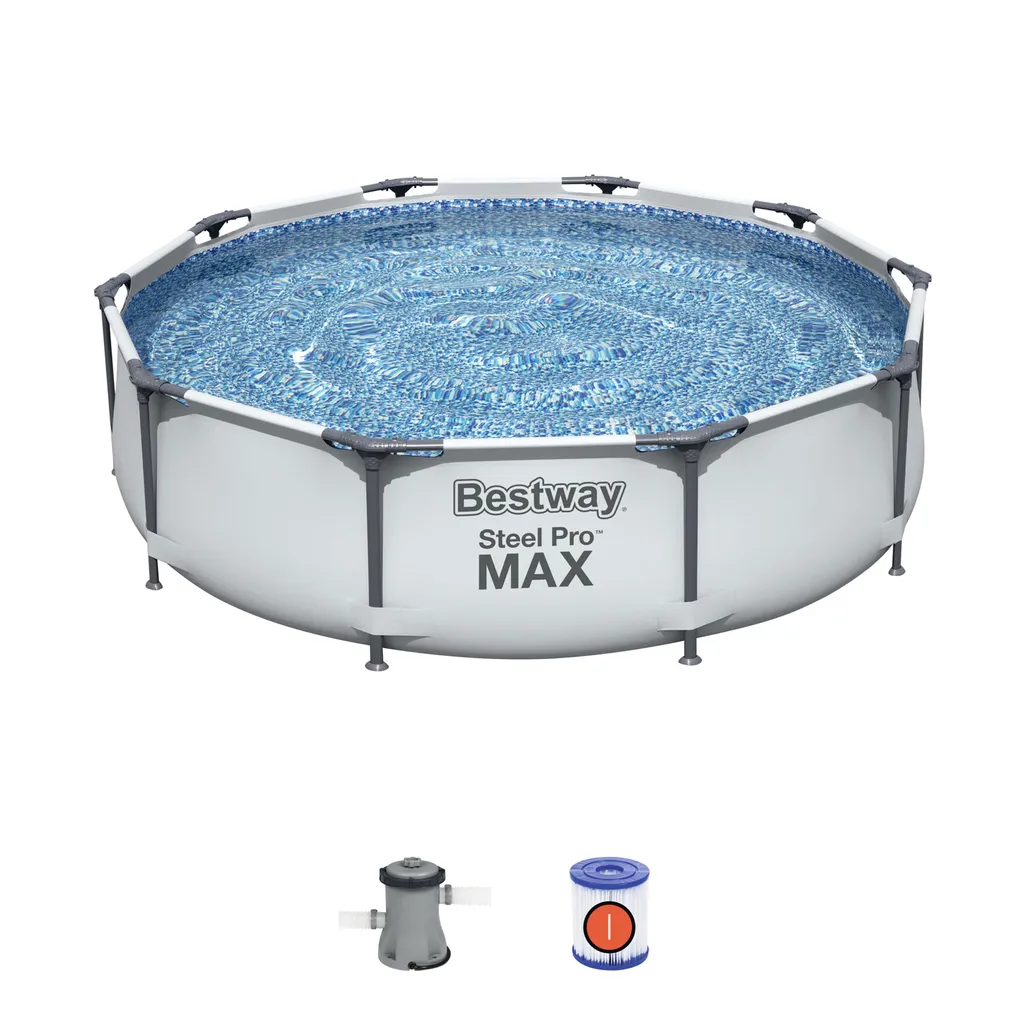 Bestway 56408 Rund Aufstellpool Stahl Pro Max 305x76 CmGestalten: Rund, Maße: 3 - 3,99 M, Filterpumpe: 58381 18 Bestway 56408 Rund Aufstellpool Stahl Pro Max 305x76 CmGestalten: Rund, Maße: 3 - 3,99 M, Filterpumpe: 58381 – Bild 18