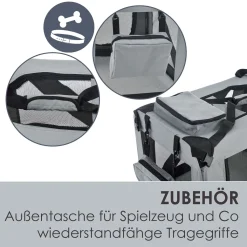 Juskys Hundetransportbox Lassie XL (grau) Faltbar - 58 X 82 X 58 Cm - Hundebox Mit Decke, Tasche & Griffen – Stoff Autotransportbox Für Hunde 12 Juskys Hundetransportbox Lassie XL (grau) Faltbar - 58 X 82 X 58 Cm - Hundebox Mit Decke, Tasche & Griffen – Stoff Autotransportbox Für Hunde -Garten- & Gewächshäuser Geschäft ff6230eebef9673ab6d232d6d9b2780b