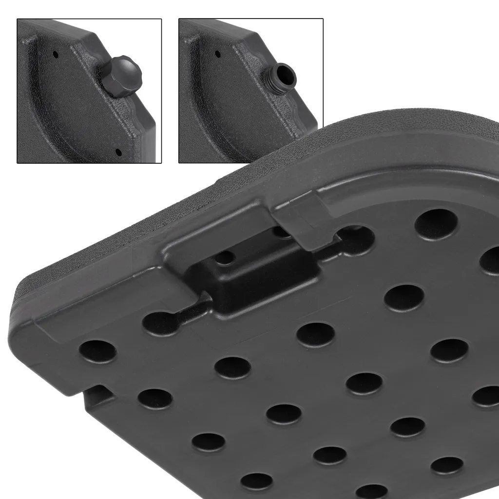 ECD Germany 4er Set Sonnenschirmständer, Bodenkreuz Schirmgewicht Für Ampelschirmständer Marktschirmständer Kurbelschirmständer, Beschwerungsplatten Mit 60L Wasser / 80kg Sand Befüllbar 4 ECD Germany 4er Set Sonnenschirmständer, Bodenkreuz Schirmgewicht Für Ampelschirmständer Marktschirmständer Kurbelschirmständer, Beschwerungsplatten Mit 60L Wasser / 80kg Sand Befüllbar – Bild 4