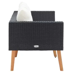 VidaXL 2-Sitzer-Gartensofa Mit Auflagen Poly Rattan Schwarz -Garten- & Gewächshäuser Geschäft ff7938286dc312545597f4d73bcfca26