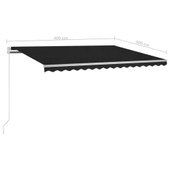 VidaXL Gelenkarmmarkise Einziehbar Mit LED 400x300 Cm Anthrazit 13 VidaXL Gelenkarmmarkise Einziehbar Mit LED 400x300 Cm Anthrazit -Garten- & Gewächshäuser Geschäft ffaaa8bb8eb23811fe95fdc0d82a4e77